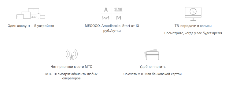 Преимущества "МТС ТВ"